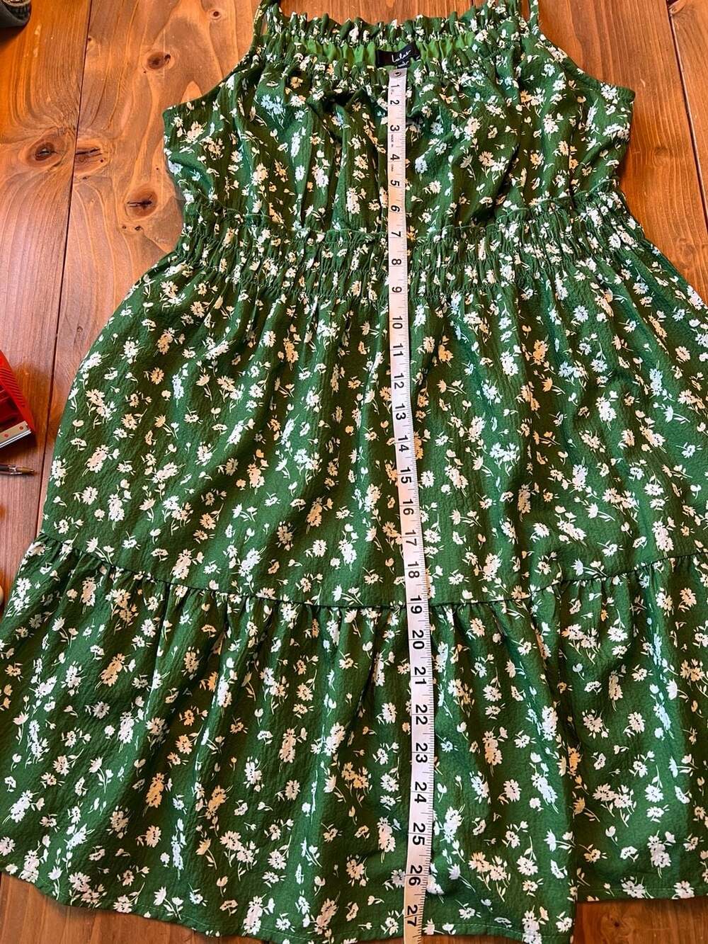 Lulus Tender Thoughts Green Floral Ruffled Tiered Mini Dress Large - Picture 7 of 7